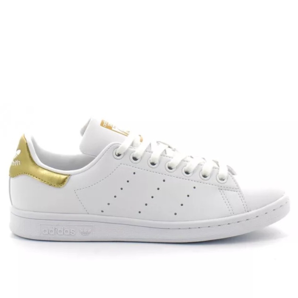 New ADIDAS ORIGINALS SNEAKER STAN SMITH WHITE/GOLD METALLIC WOMEN Size 10 in box - Picture 6 of 17